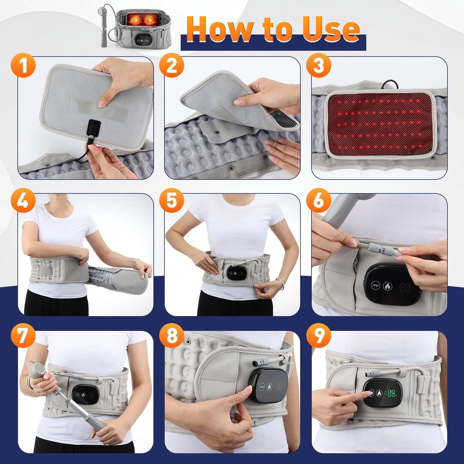 Theralimb Pro - Heating Red Light Lumbar Belt - Theralimb